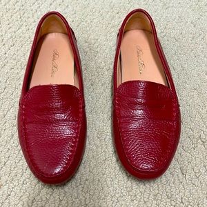 Red leather moccasins